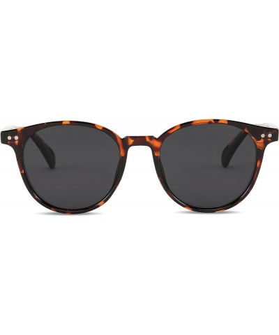 Retro Round Polarized Sunglasses Women Men Trending Shades Fashion Circle Sun Glasses B2808 003 Leopard Frame & Grey Lens $11...