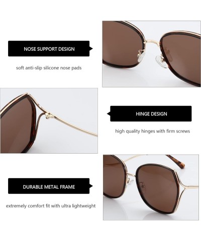 Polarized Sunglasses for Women Cateye Oversized Vintage Metal Frame Gradient Lens Sun Glasses UV400 Protection S1 Brown $13.0...