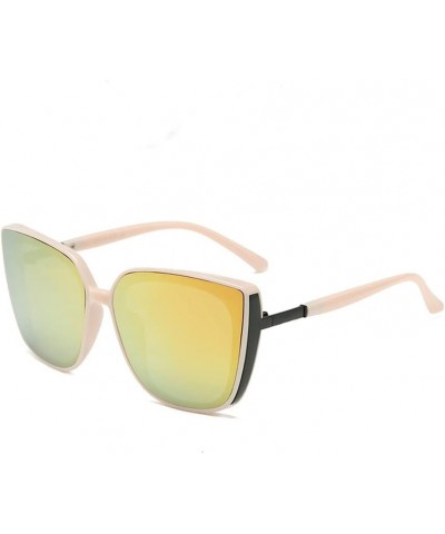 Retro Round Sunglasses for Women Classic Trendy Oversized Frame Sunnies Beige $7.94 Oversized