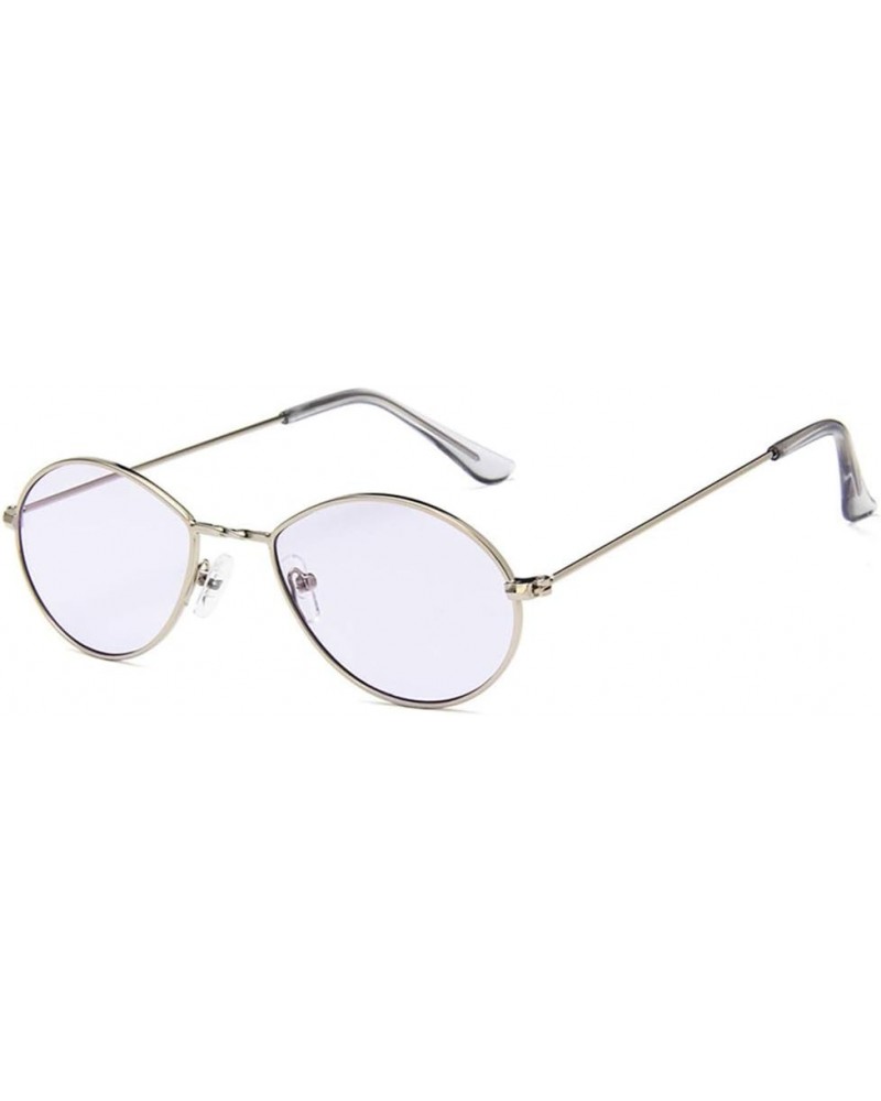 Metal Colorful Marine Piece Retro Water Droplet Shaped Small Frame Sunglasses Silverpurple $7.99 Oval