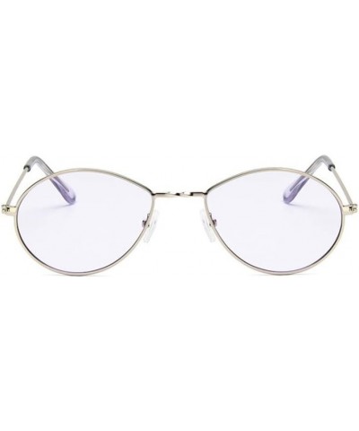 Metal Colorful Marine Piece Retro Water Droplet Shaped Small Frame Sunglasses Silverpurple $7.99 Oval