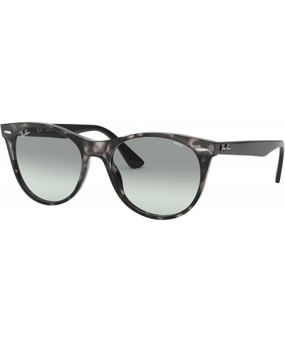 Men's RB2185 Wayfarer Ii Evolve Photochromic Round Sunglasses Grey Havana/Photochromic Azure Gradient Blue $46.83 Round