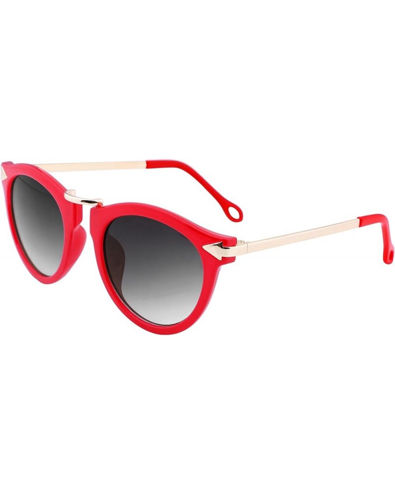 Vintage Arrow Women Sunglasses Round Design Candy Color B2427 Red/Red $11.99 Round