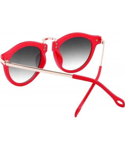 Vintage Arrow Women Sunglasses Round Design Candy Color B2427 Red/Red $11.99 Round