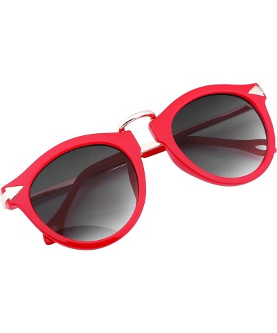 Vintage Arrow Women Sunglasses Round Design Candy Color B2427 Red/Red $11.99 Round