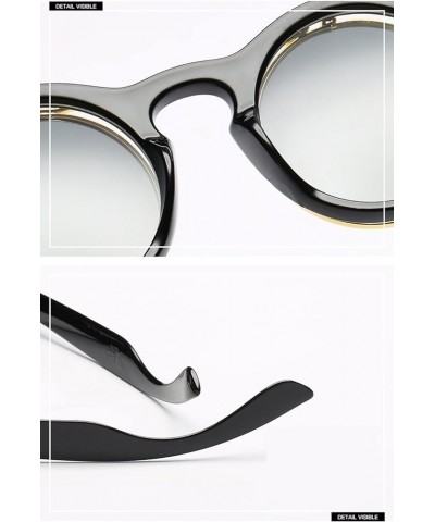 Fashion Vintage Round Steampunk Flip Up Sunglasses Classic Double Layer Clamshell Glasses 1 Black Gray $15.85 Sport