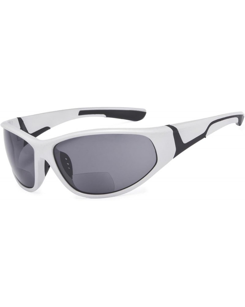 Bifocal Sunglasses with TR90 and Rubber Frame - Sports Style Sunshine Readers (White, 3.00) +3.00 Pearly-silver $13.20 Rectan...