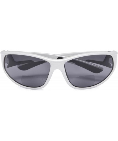 Bifocal Sunglasses with TR90 and Rubber Frame - Sports Style Sunshine Readers (White, 3.00) +3.00 Pearly-silver $13.20 Rectan...