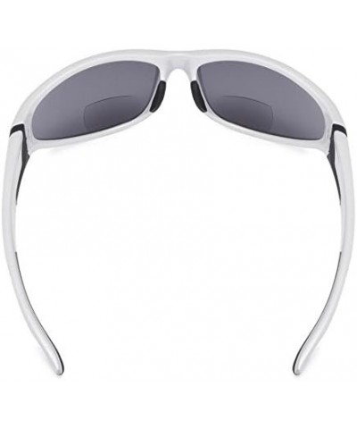 Bifocal Sunglasses with TR90 and Rubber Frame - Sports Style Sunshine Readers (White, 3.00) +3.00 Pearly-silver $13.20 Rectan...