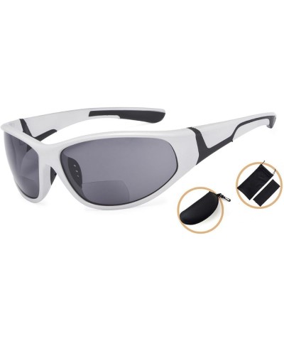 Bifocal Sunglasses with TR90 and Rubber Frame - Sports Style Sunshine Readers (White, 3.00) +3.00 Pearly-silver $13.20 Rectan...