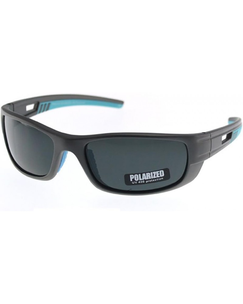 De Ding Men's Retro Sports Sunglasses Black Blue Frame $9.99 Rectangular