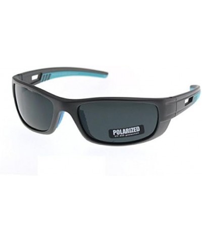 De Ding Men's Retro Sports Sunglasses Black Blue Frame $9.99 Rectangular