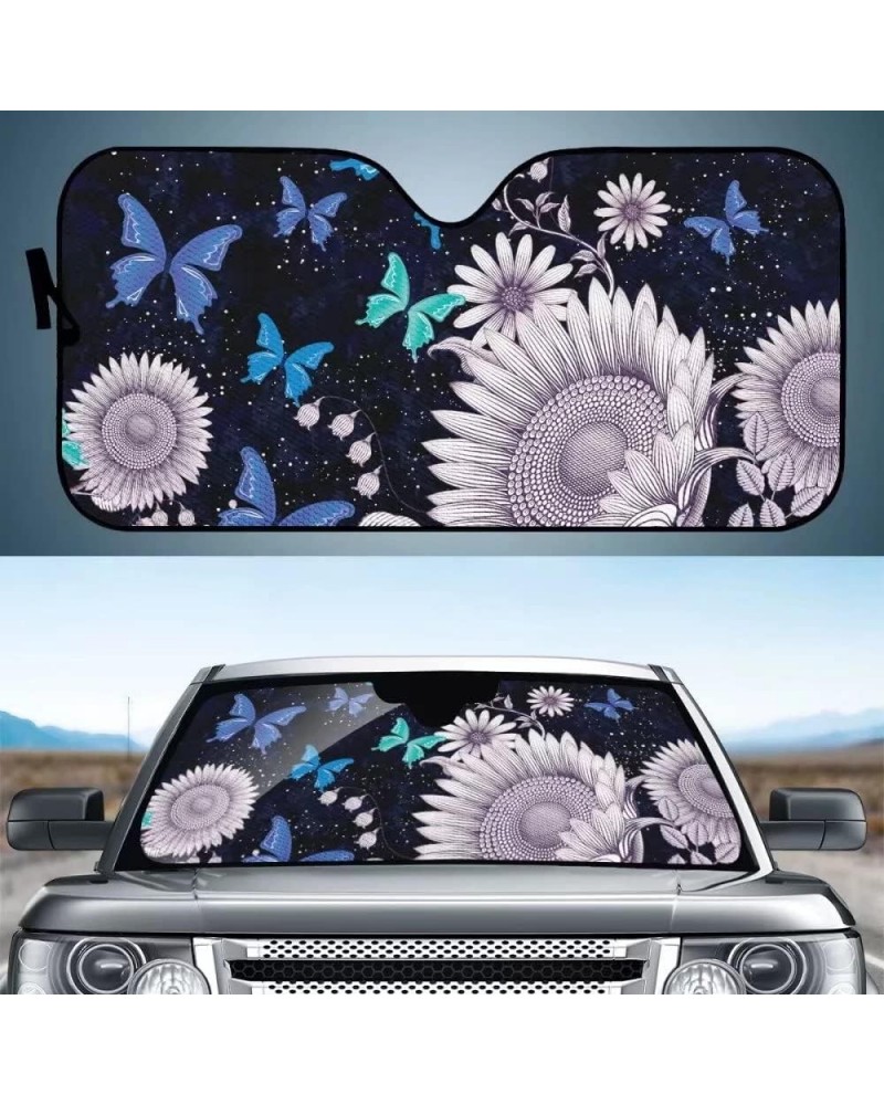 Car Front Windshield Sunshade Sunset Coconut Print Accordion Type Foldable Car Sunshade for Most Cars Trucks Vans 24 $14.26 D...