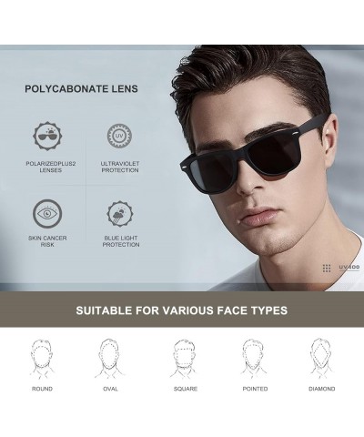 Sunglasses Men Polarized Sunglasses for Womens Trendy Retro Mirror Lens for Driving Fishing UV400 Protection D1-blackgery+303...