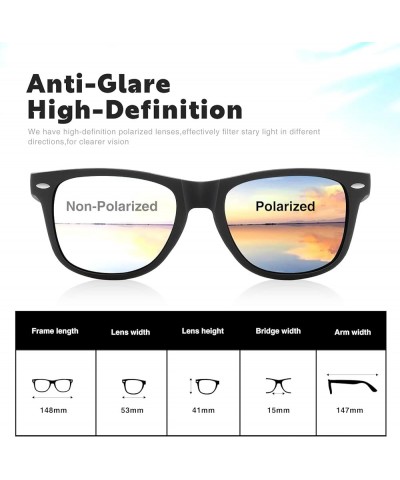 Sunglasses Men Polarized Sunglasses for Womens Trendy Retro Mirror Lens for Driving Fishing UV400 Protection D1-blackgery+303...