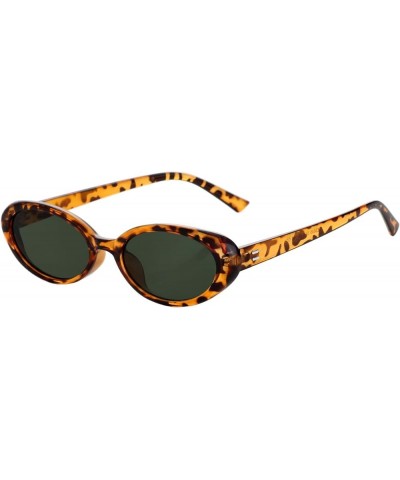 Retro Oval Sunglasses for Women Men 90s Style Vintage Small Sun Glasses UV400 Protection Shades A03 Leopard/G15 $8.09 Designer