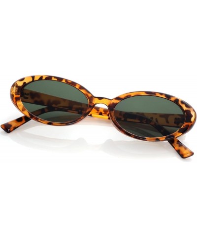 Retro Oval Sunglasses for Women Men 90s Style Vintage Small Sun Glasses UV400 Protection Shades A03 Leopard/G15 $8.09 Designer