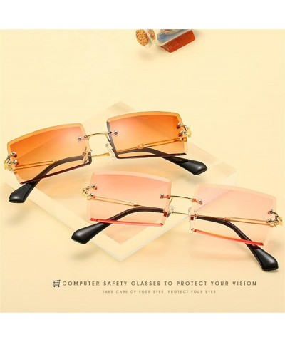 Frameless Square Men and Women Sunglasses Fashion Small Frame Decorative Sunglasses (Color : 5, Size : 1) 1 15 $11.24 Designer