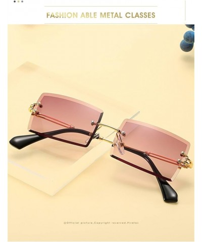 Frameless Square Men and Women Sunglasses Fashion Small Frame Decorative Sunglasses (Color : 5, Size : 1) 1 15 $11.24 Designer