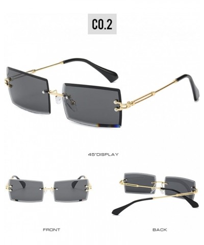 Frameless Square Men and Women Sunglasses Fashion Small Frame Decorative Sunglasses (Color : 5, Size : 1) 1 15 $11.24 Designer