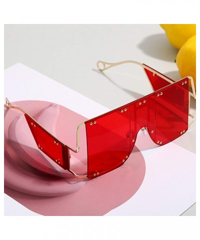 COTIA/Fashion Square Sunglasses Women New Oversized Mirror Men Shades Glasses Luxury Brand Metal Rivet Fashion Female Eyewear...