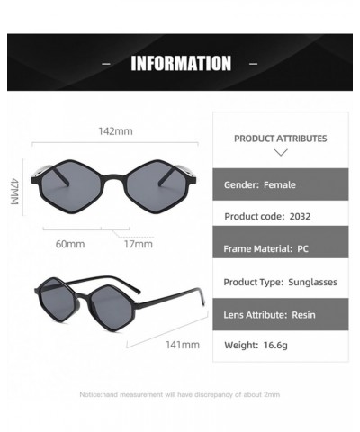 Rhombus Small Frame Street Shot Sunglasses Men and Women Outdoor Holiday Glasses (Color : A, Size : Medium) Medium D $21.68 D...