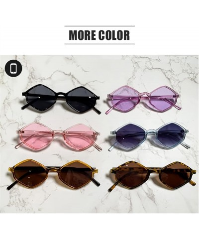 Rhombus Small Frame Street Shot Sunglasses Men and Women Outdoor Holiday Glasses (Color : A, Size : Medium) Medium D $21.68 D...