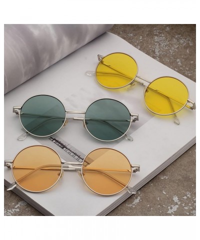 Men and Women Metal Round Outdoor Vacation Decorative Sunglasses (Color : B, Size : 1) 1 D $12.30 Designer