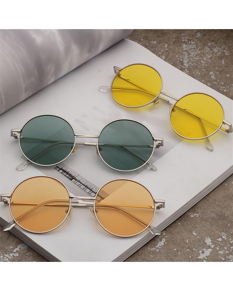 Men and Women Metal Round Outdoor Vacation Decorative Sunglasses (Color : B, Size : 1) 1 D $12.30 Designer