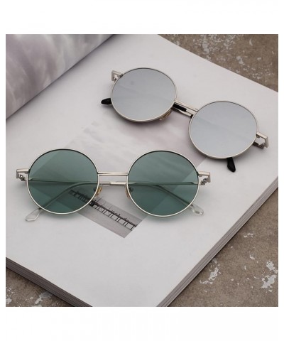 Men and Women Metal Round Outdoor Vacation Decorative Sunglasses (Color : B, Size : 1) 1 D $12.30 Designer