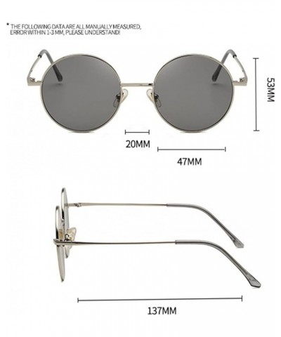 Men and Women Metal Round Outdoor Vacation Decorative Sunglasses (Color : B, Size : 1) 1 D $12.30 Designer