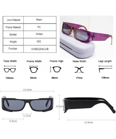 Rectangle Purple Double Color Women Sunglasses Retro Gradient Shades UV400 Men Sun Glasses 3 $18.04 Rectangular