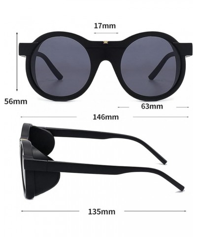 Fashion SteamPunk Style Vintage Round Sunglasses Men Women Outdoor Sports Side Shield Design Sun Glasses Pink $9.70 Round