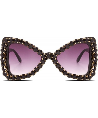 Bling Bedazzled Rhinestone Sunglasses for Women Sparkly Glitter Diamond Rave Glasses Elton Disco Accessories 1 - Black $11.38...