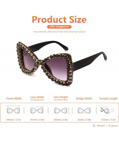 Bling Bedazzled Rhinestone Sunglasses for Women Sparkly Glitter Diamond Rave Glasses Elton Disco Accessories 1 - Black $11.38...