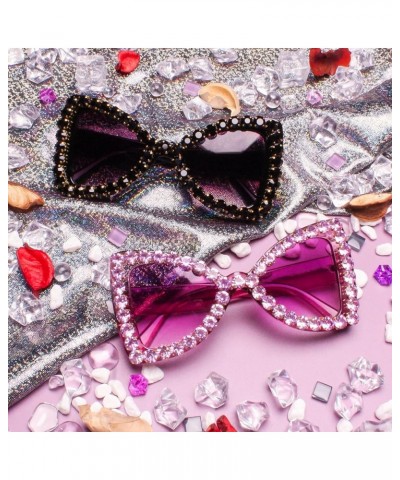 Bling Bedazzled Rhinestone Sunglasses for Women Sparkly Glitter Diamond Rave Glasses Elton Disco Accessories 1 - Black $11.38...