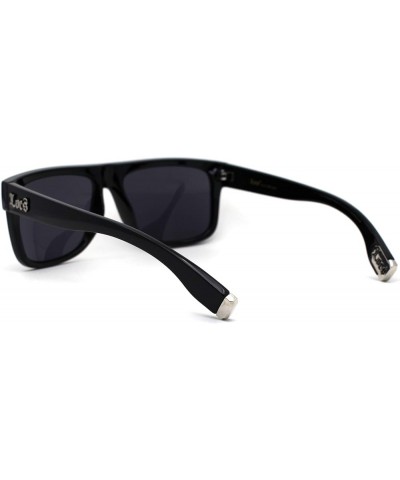 Locs Hipster Gangster Hardcore Flat Top Horn Rim Sunglasses Shiny Black $10.17 Rectangular