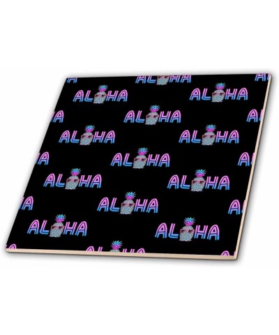 Aloha Pattern of Sunglasses Wearing Pineapple in Hawaii. - Tiles (ct_351294_6) 4-Inch-Ceramic $17.99 Designer