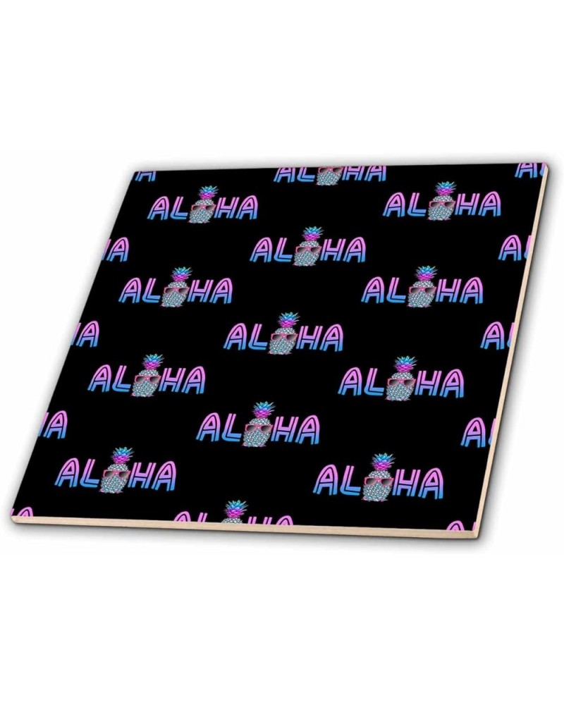 Aloha Pattern of Sunglasses Wearing Pineapple in Hawaii. - Tiles (ct_351294_6) 4-Inch-Ceramic $17.99 Designer