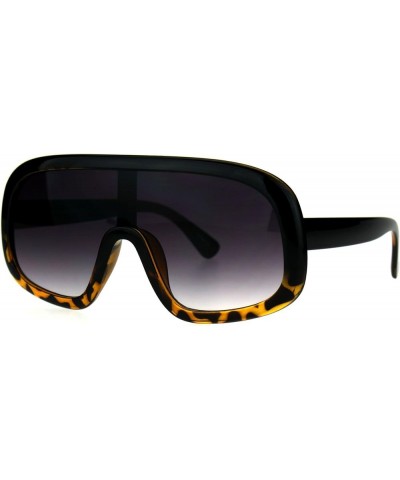 Shield Goggle Style Sunglasses Futuristic Oversized Fashion Shades UV 400 Black Tortoise (Smoke) $7.98 Goggle