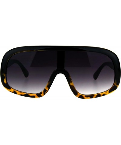 Shield Goggle Style Sunglasses Futuristic Oversized Fashion Shades UV 400 Black Tortoise (Smoke) $7.98 Goggle