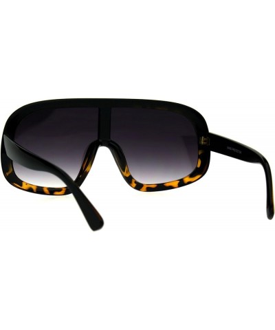 Shield Goggle Style Sunglasses Futuristic Oversized Fashion Shades UV 400 Black Tortoise (Smoke) $7.98 Goggle