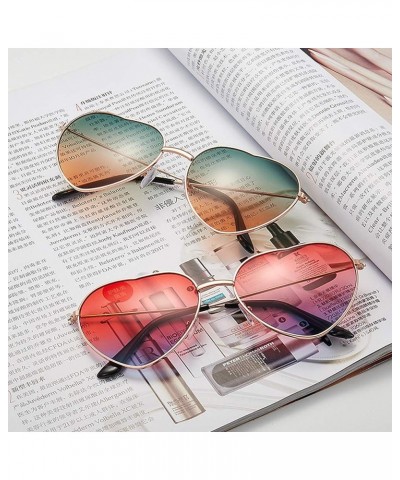 Women Lovely Heart Shape Over-sized Sunglasses Halloween Cat Eye Retro Sun Glasses UV400 Golden Frame 1 Pack Transition Red L...