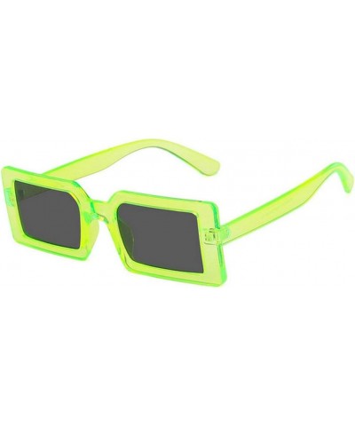 2020 New Lime Green Square Frame Sunglasses Women Men Rectangle Sun Glasses Fashion Yellow Square Eyewear Lime Green&gray $13...