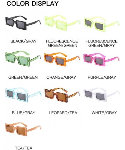 2020 New Lime Green Square Frame Sunglasses Women Men Rectangle Sun Glasses Fashion Yellow Square Eyewear Lime Green&gray $13...