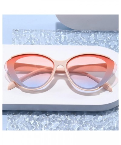 Vintage Cat Eye Men's and Women's Sunglasses Outdoor Holiday Commuter Trend UV400 Sunglasses Gift B $10.93 Designer