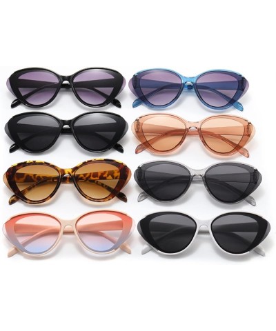 Vintage Cat Eye Men's and Women's Sunglasses Outdoor Holiday Commuter Trend UV400 Sunglasses Gift B $10.93 Designer