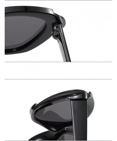 Vintage Cat Eye Men's and Women's Sunglasses Outdoor Holiday Commuter Trend UV400 Sunglasses Gift B $10.93 Designer