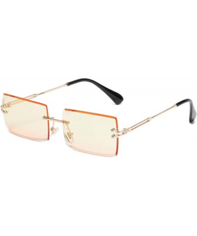 Frameless Trimming Square Gradient Color Ocean Sunglasses Fashion Street Shooting Fashion Ink Shanghuangxiafen One Size $14.2...