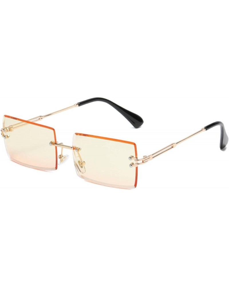 Frameless Trimming Square Gradient Color Ocean Sunglasses Fashion Street Shooting Fashion Ink Shanghuangxiafen One Size $14.2...